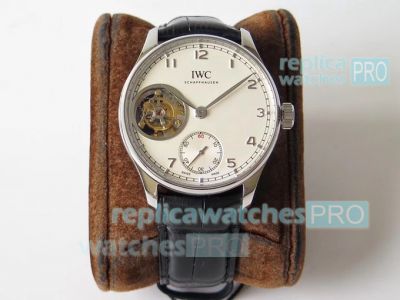 Copy IWC Portugieser Tourbillon MysteRe ReTrograde Watch SS White Dial Swiss Grade